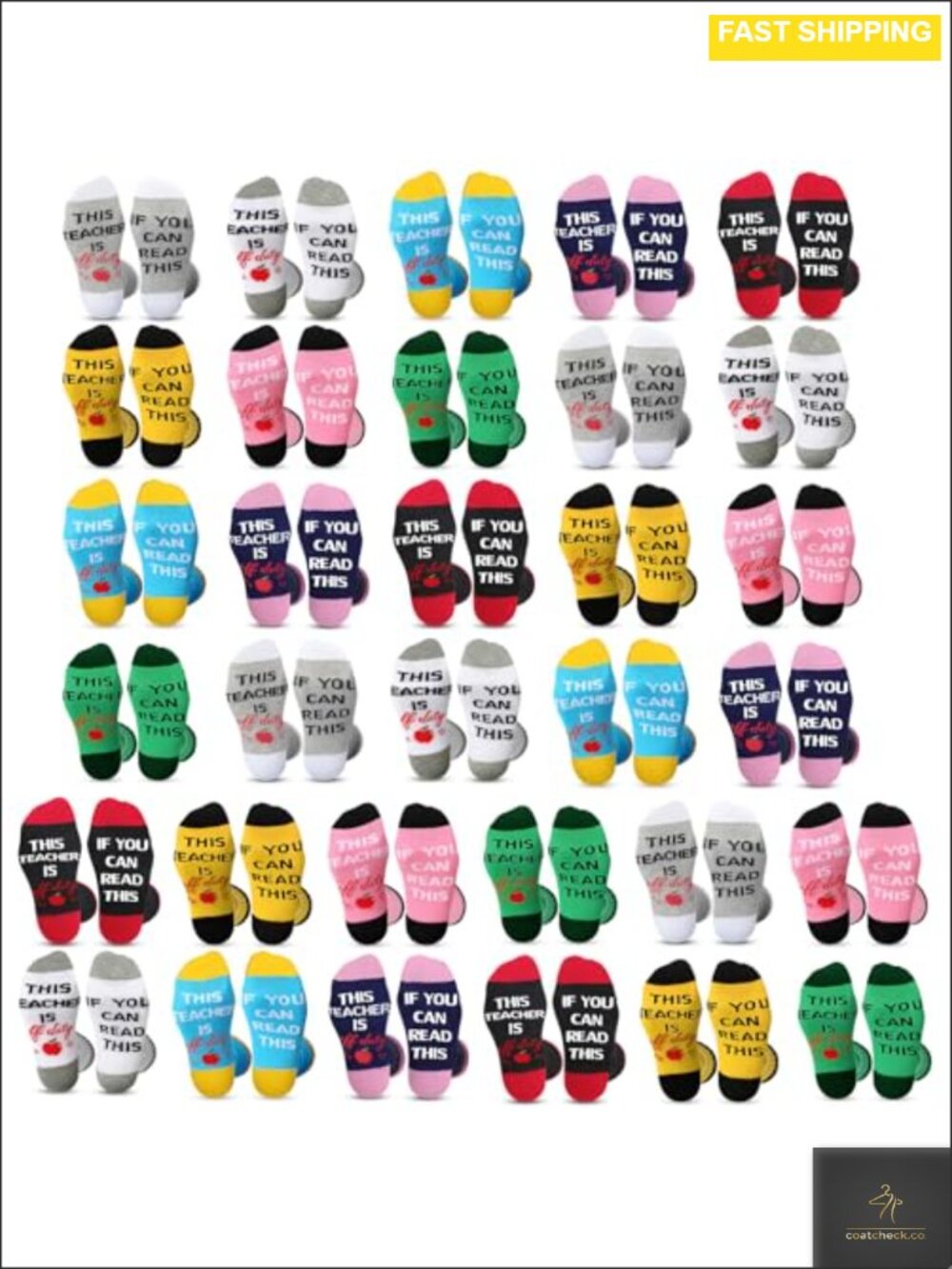 Teacher Appreciation Gift Set 32 Pairs Combed Cotton Crew Socks Unisex
